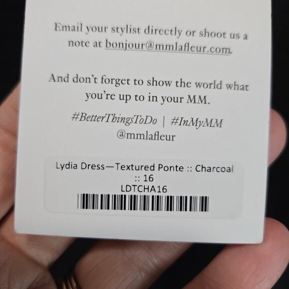 NWT MM. Lafleur Lydia Dress Textured Ponte Charcoal Gray Plus Size 16 Career - Picture 5 of 8